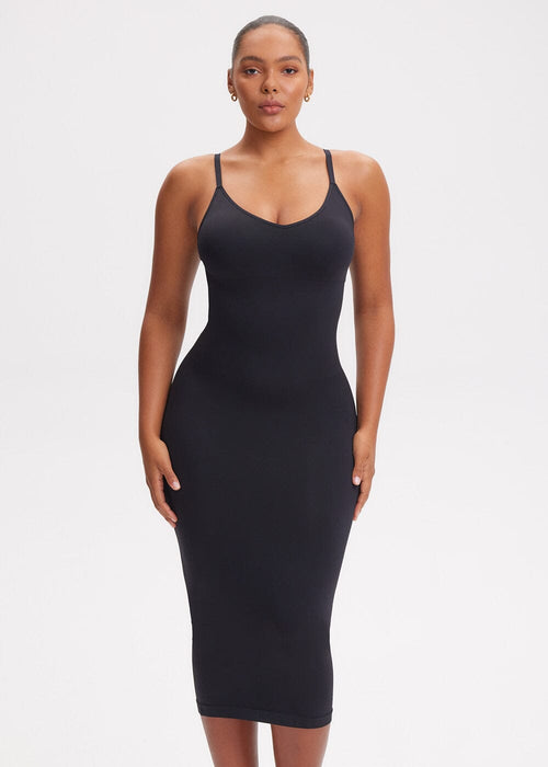 She Waisted SnatchedKnit Strappy Midi Dress