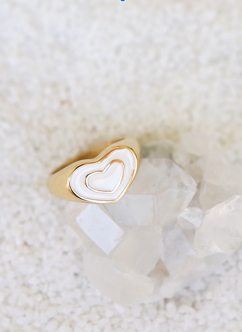 Oleada 18K Gold Plated "I'm A Heartthrob" Extended Sizing Ring