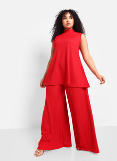 Shayla Ribbed Double Slit Sleeveless Top