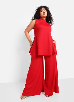 Shayla Ribbed Double Slit Sleeveless Top