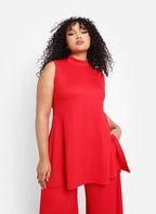 Shayla Ribbed Double Slit Sleeveless Top