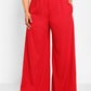 Shayla Ribbed Wide Leg Pants W. Pockets