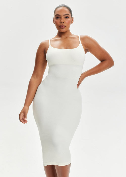 She Waisted SnatchedKnit Spaghetti Strap Midi Dress