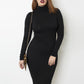 Don't Make Me Wait Cotton Turtleneck Midi Dress