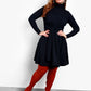 Take Me With You Turtleneck Skater Mini Dress - Black