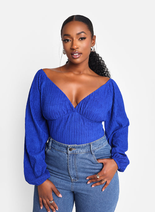 Tilda Textured Peasant Sleeve Bodysuit