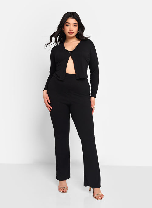 Veronique Textured Bell Bottom Pants