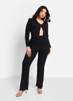 Veronique Textured Bell Bottom Pants