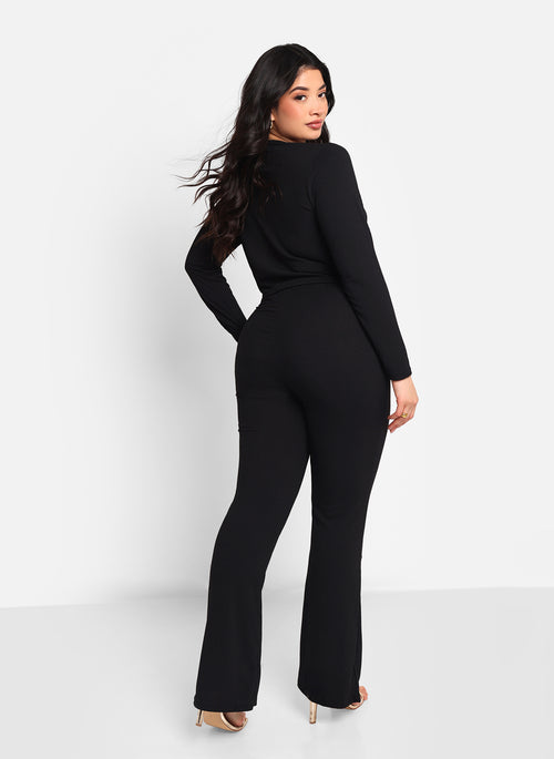 Veronique Textured Bell Bottom Pants