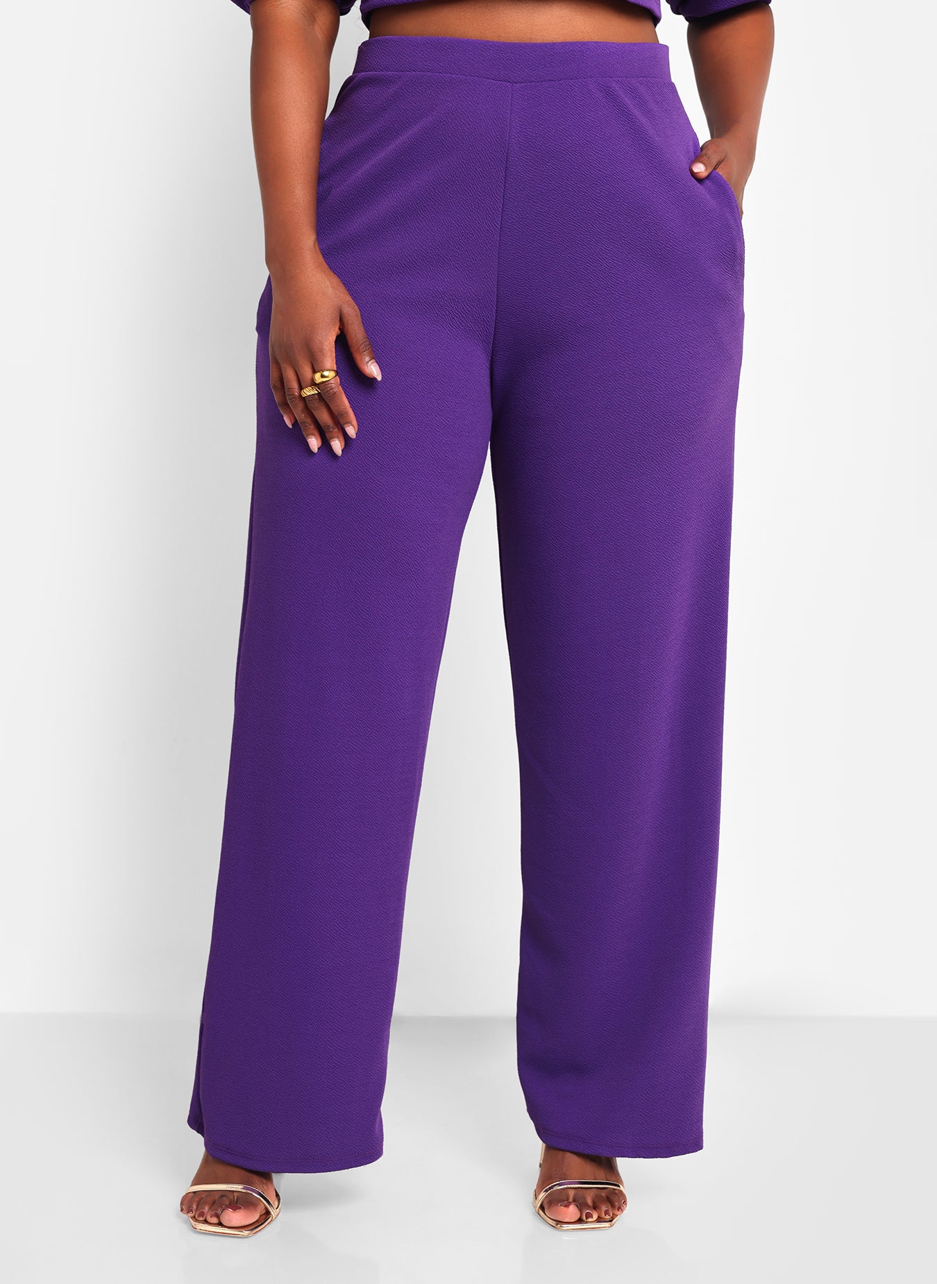 Viola Wide Leg Pant W. Pockets - Purple
