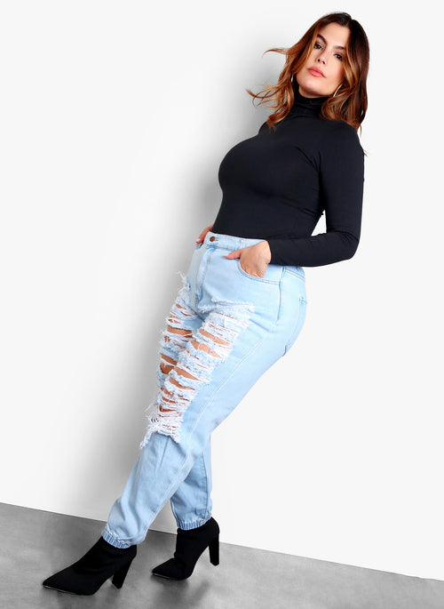 Warm Feelings Turtleneck Long Sleeve Top - Black