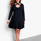 Wish You The Best Long Sleeve Skater Mini Dress