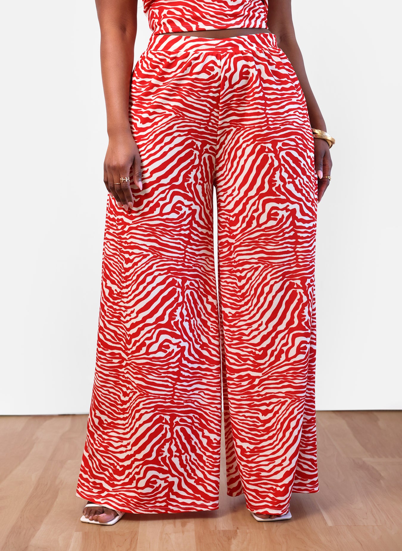Abena Zebra Print Wide Leg Pants
