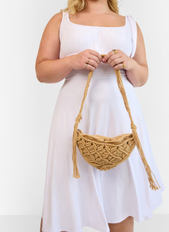 Woven Straw Sling Bag