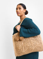 Large Straw Traveler Tote