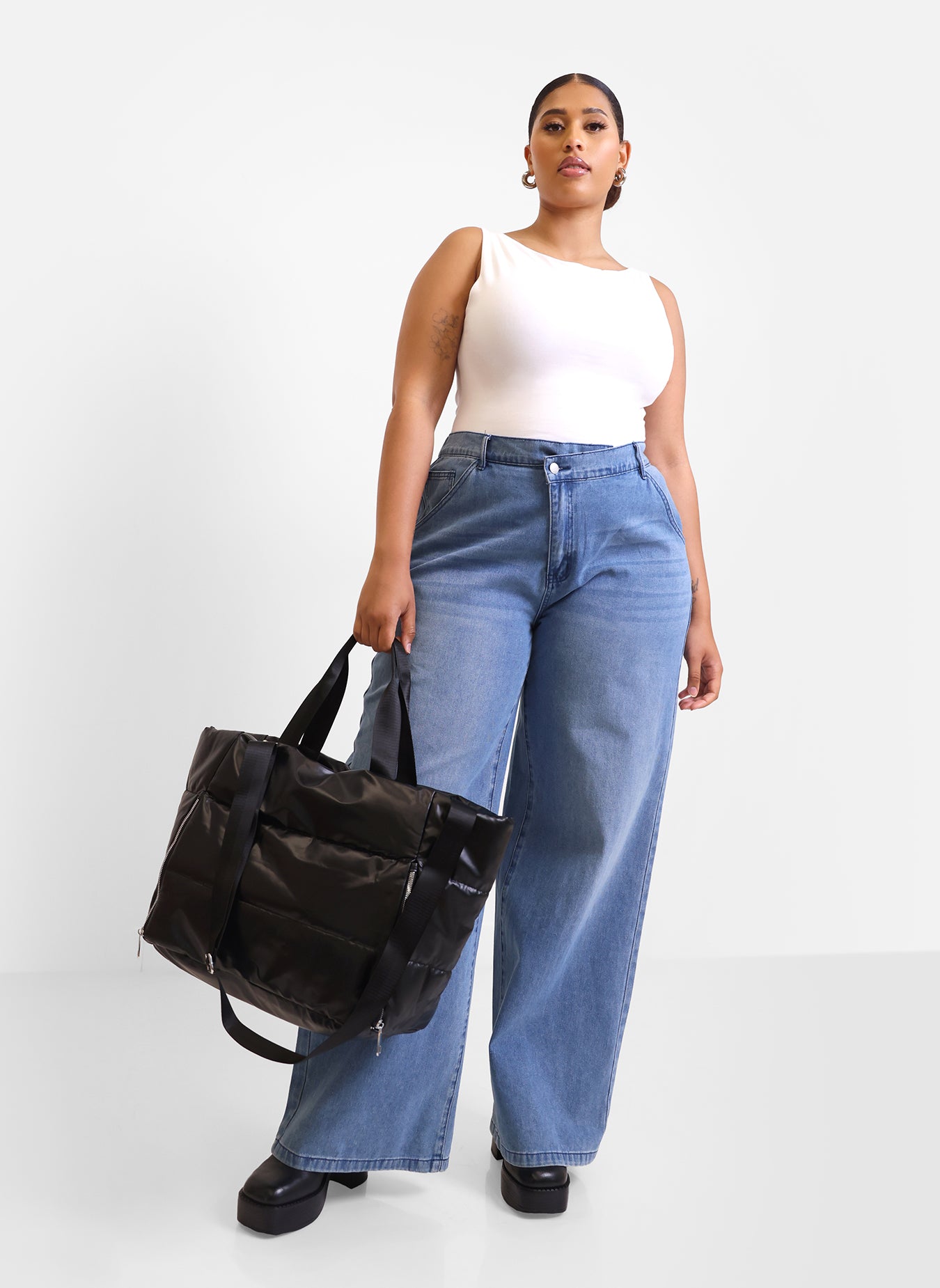 Metallic Puffer Tote