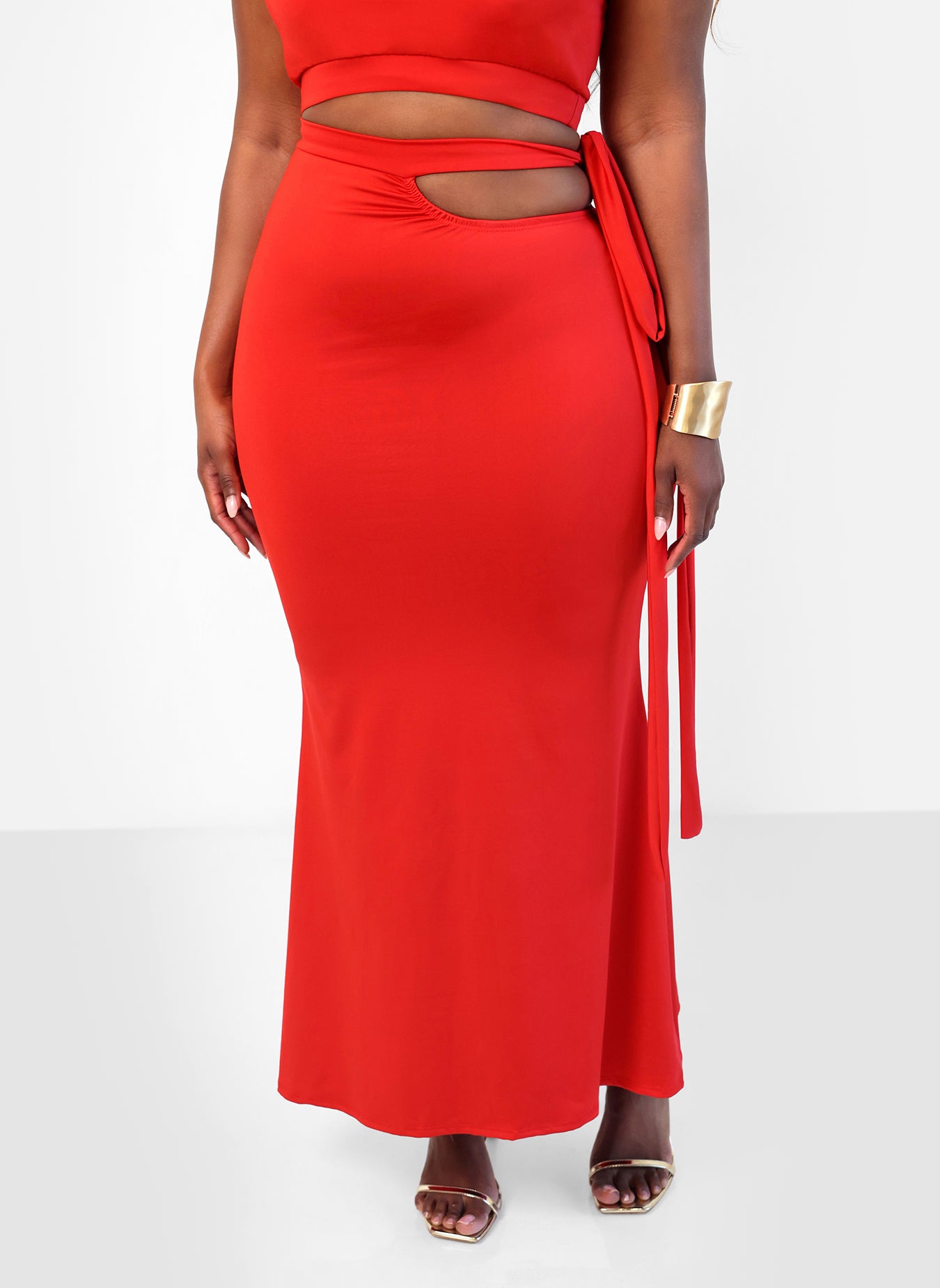 Act Up Cut Out Bodycon Maxi Skirt