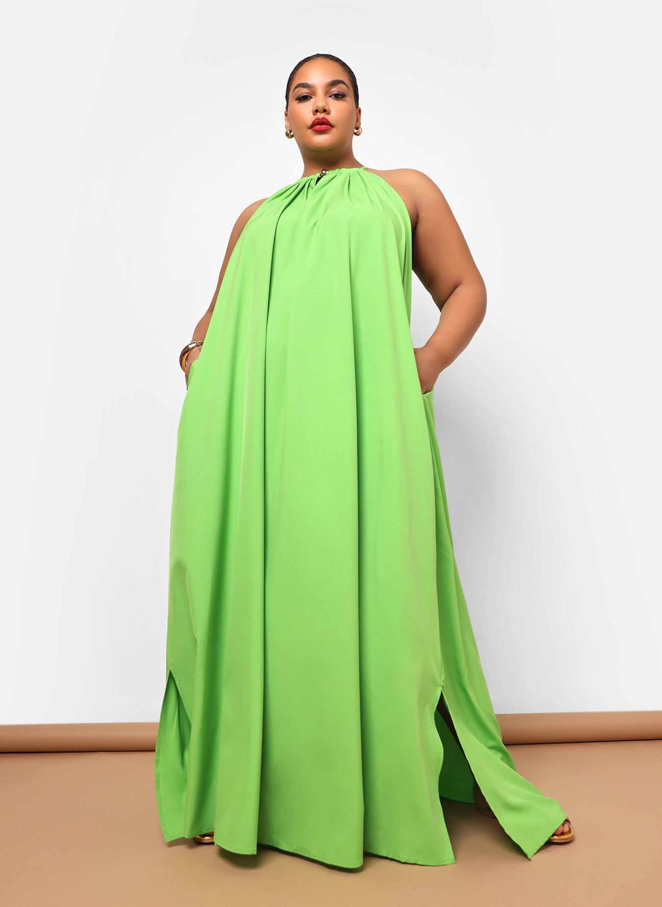 Sage Floral Cut Out Midi A Line Dress W. Pockets – REBDOLLS