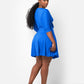 Aimee Front Tie Mini Skater Dress - Royal Blue