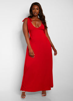 All You Need Maxi Skater Dress W. Pockets - Red