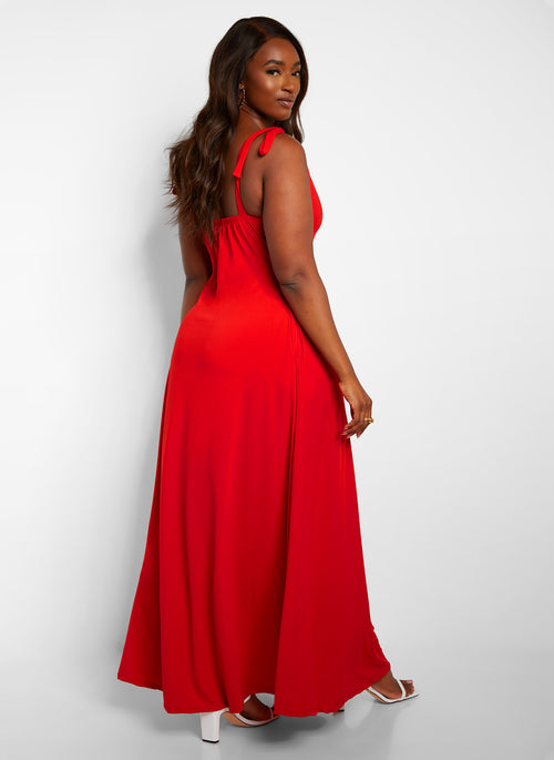 All You Need Maxi Skater Dress W. Pockets - Red