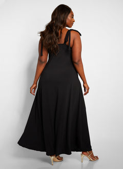 All You Need Maxi Skater Dress W. Pockets - Black