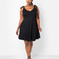 Always Yours Tie Strap Mini Skater Dress - Black