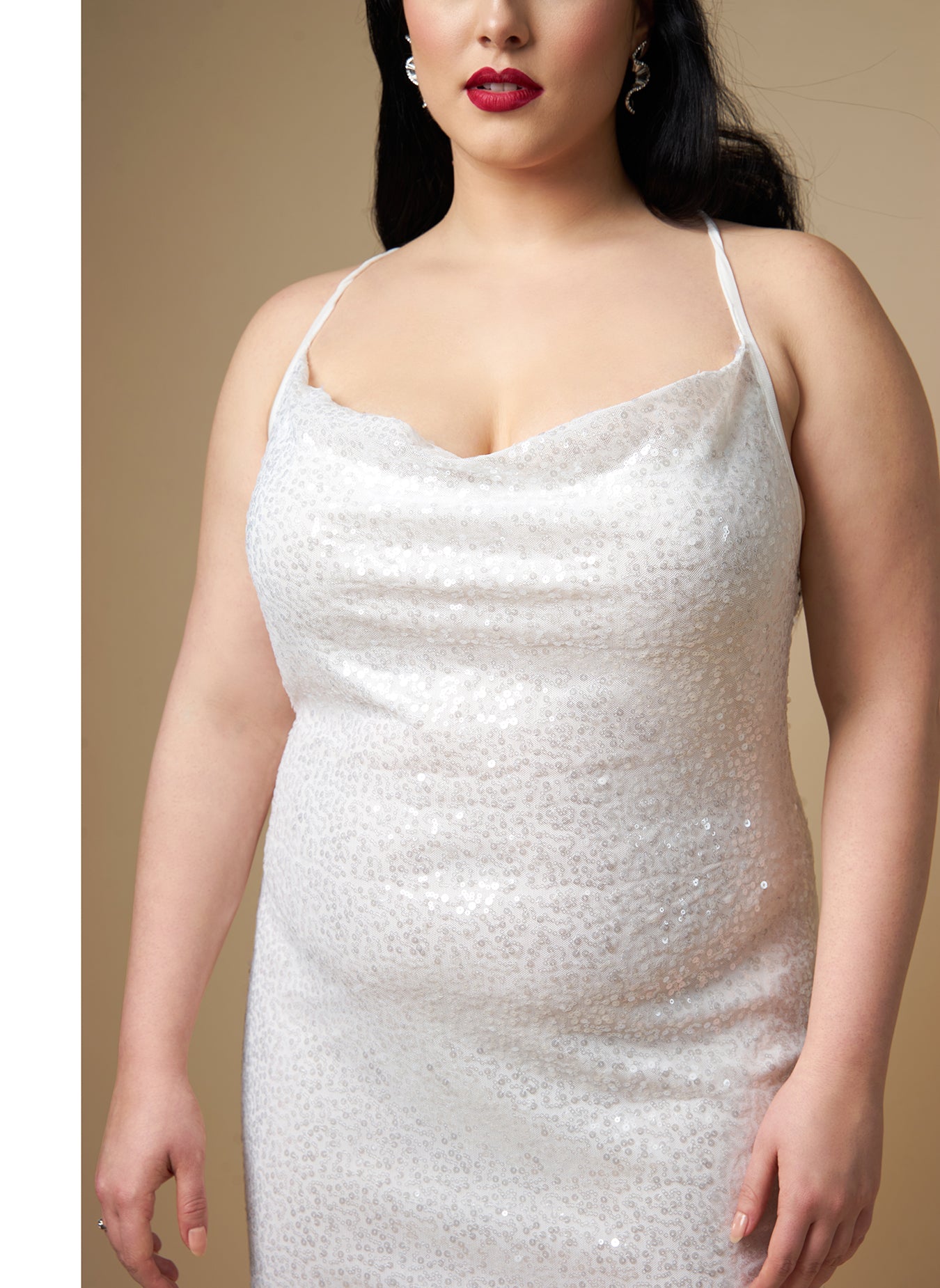 *Pre-Sale* Amaryllis Sequin Cowl Neck Mini Bodycon Dress