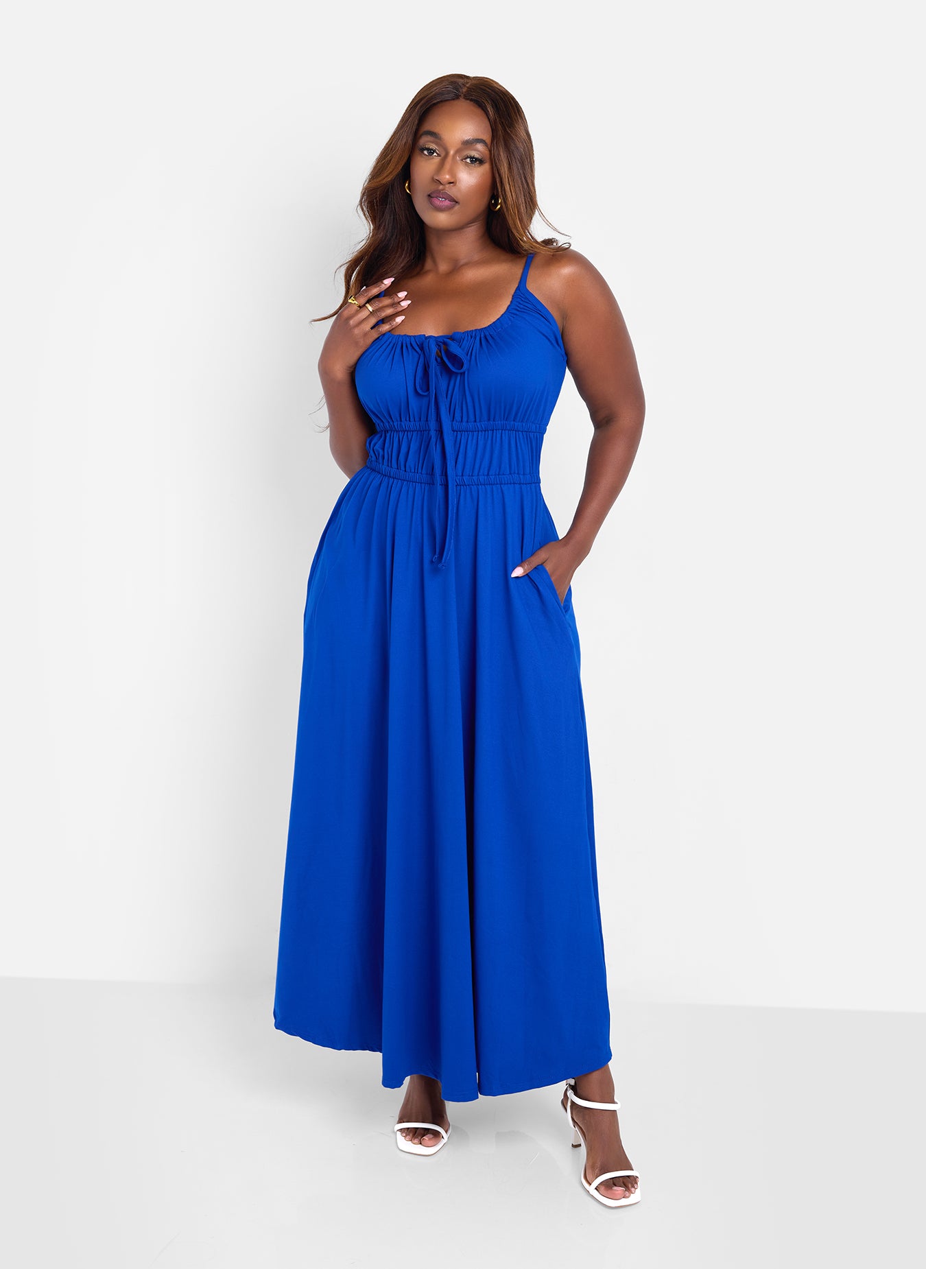Rebdolls Plus Size Peasant Top Blue Maxi Skater Dress - Blue Rebdolls Plus Size Peasant Top Blue Maxi Skater Dress - Blue