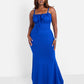 A Moment Peasant Bodycon Maxi Dress - Royal Blue