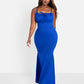 A Moment Peasant Bodycon Maxi Dress - Royal Blue