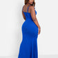 A Moment Peasant Bodycon Maxi Dress - Royal Blue