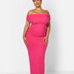 Analise Cotton Over The Shoulder Bodycon Maxi Dress