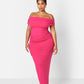 Analise Cotton Over The Shoulder Bodycon Maxi Dress