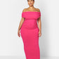 Analise Cotton Over The Shoulder Bodycon Maxi Dress