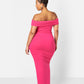 Analise Cotton Over The Shoulder Bodycon Maxi Dress