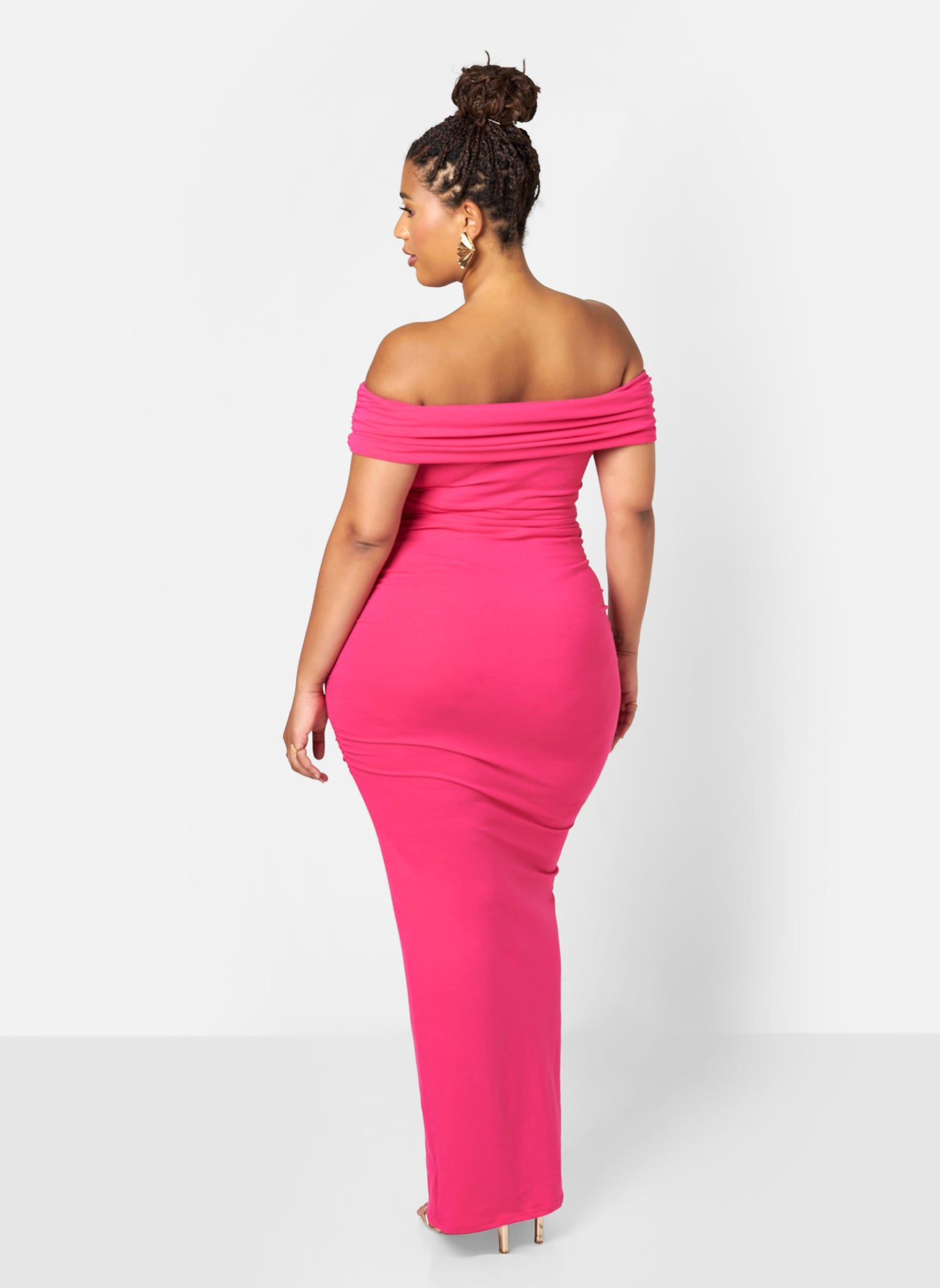 Analise Cotton Over The Shoulder BodyconMaxi Dress