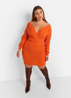Eve Ribbed Drop Sleeve Mini Bodycon Dress