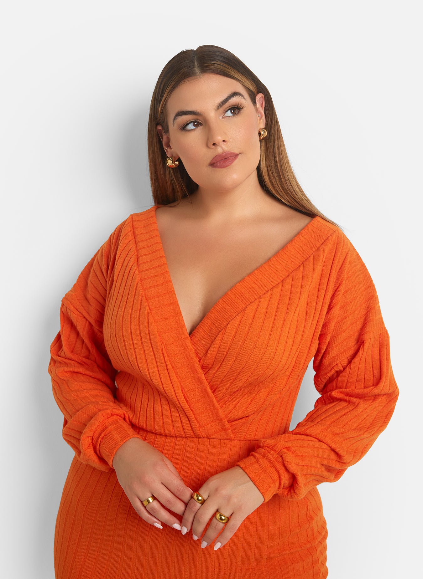 Eve Ribbed Drop Sleeve Mini Bodycon Dress
