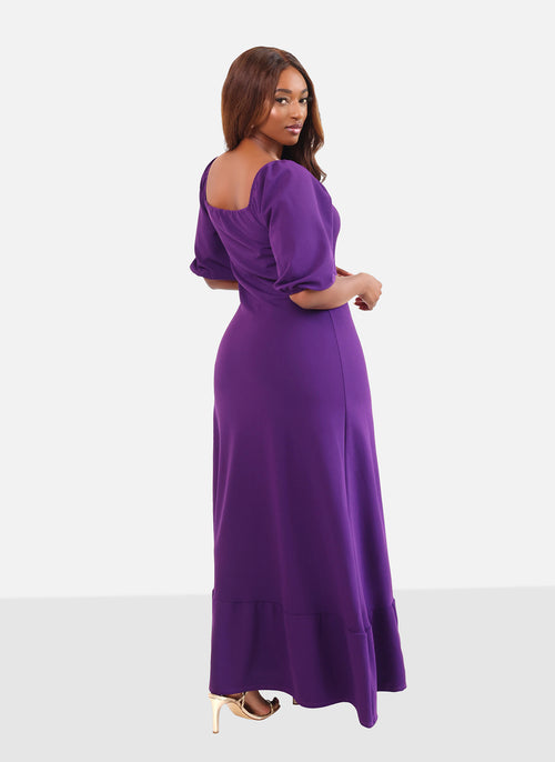 Aster Puff Sleeve A Line Maxi Dress