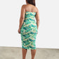 Avey Floral Strapless Bodycon Midi Dress