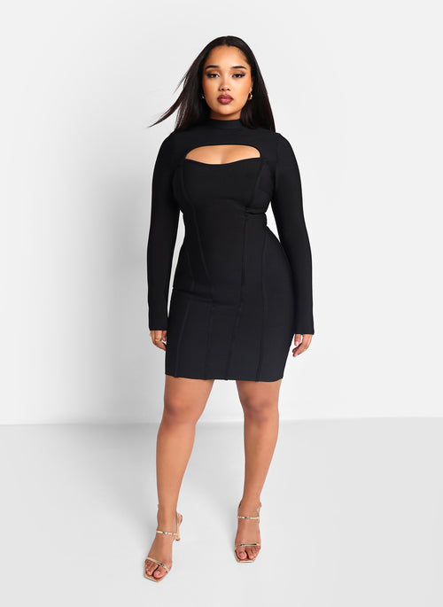 Beau Bandage Keyhole Mini Bodycon Dress