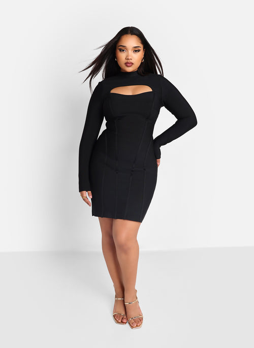 Beau Bandage Keyhole Mini Bodycon Dress