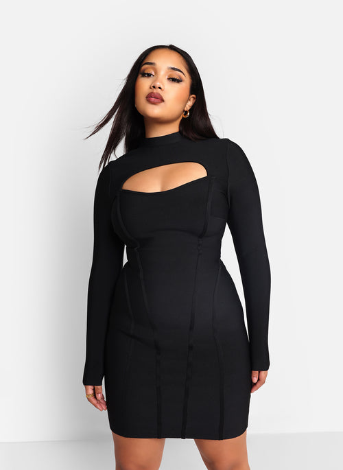 Beau Bandage Keyhole Mini Bodycon Dress