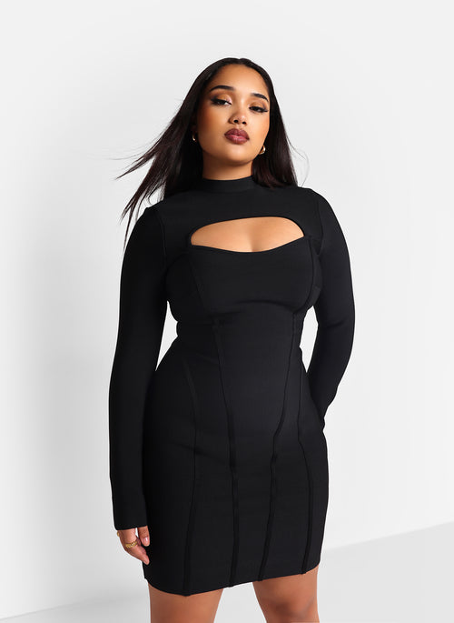 Beau Bandage Keyhole Mini Bodycon Dress