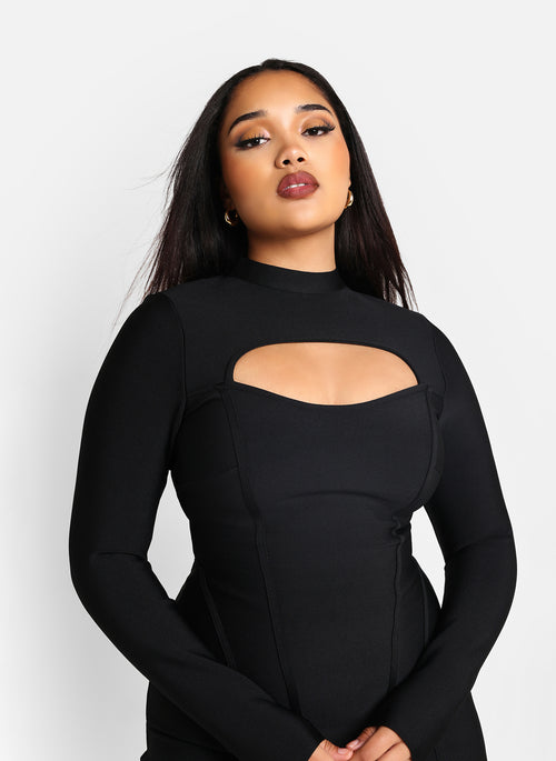 Beau Bandage Keyhole Mini Bodycon Dress