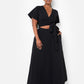 Big Risk Wrap Around Kimono Crop Top - Black