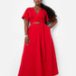 Big Risk Wrap Around Kimono Crop Top - Red