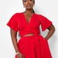 Big Risk Wrap Around Kimono Crop Top - Red