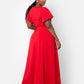 Big Risk Wrap Around Kimono Crop Top - Red